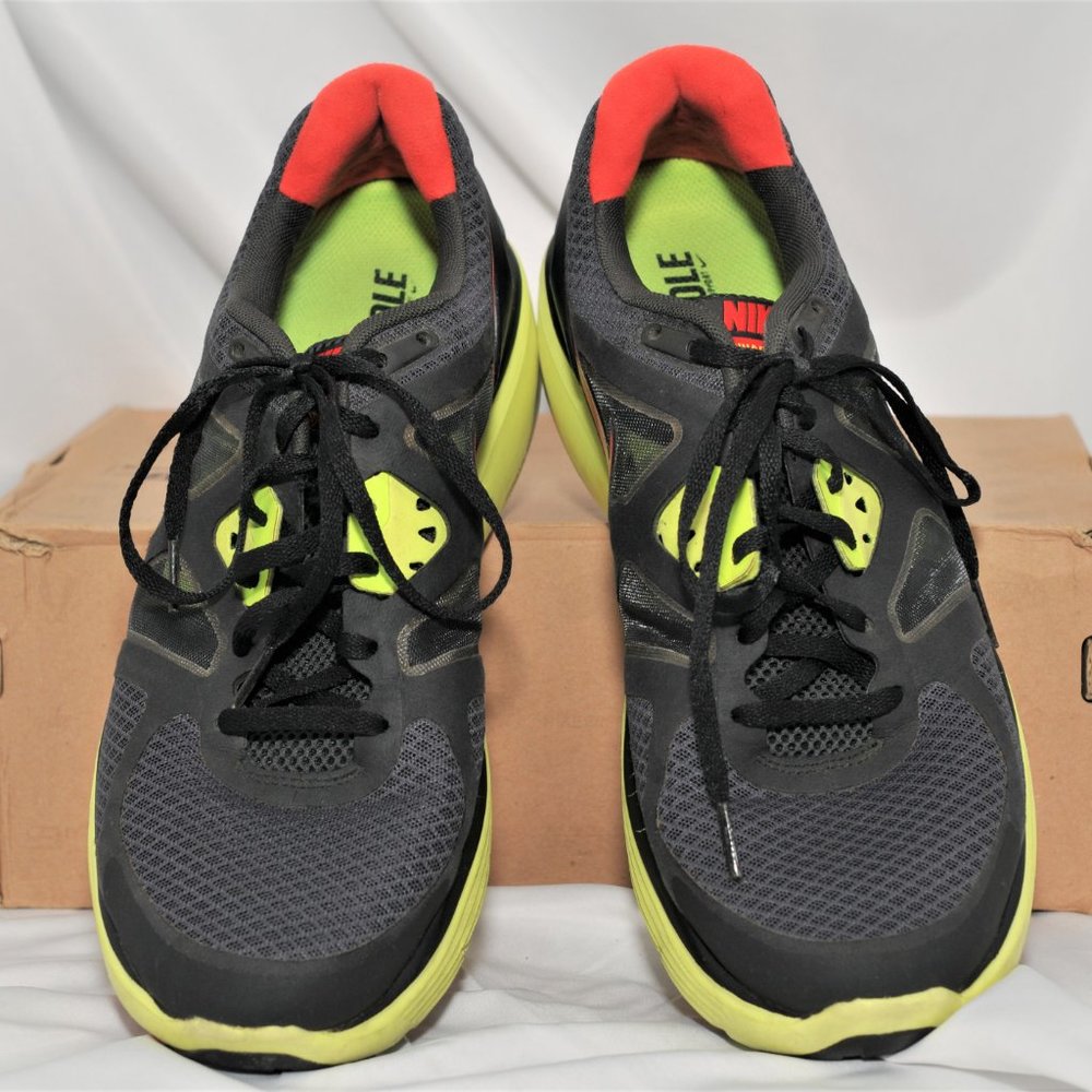 NIKE "Air Max LTD II" Sneakers,  Size 10.5, Black, Yellow and Red,  (LUNARLON)